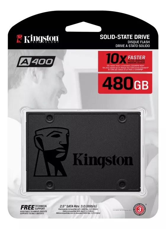 Disco Sólido Kingston 480GB SSD 2.5 A400 500MB/S SATA 6GB/S