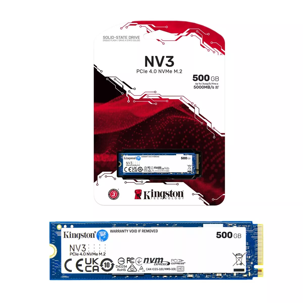 Disco Solido SSD Kingston 500Gb NVME Nv3 M2 PCIe 4.0 para Laptop y