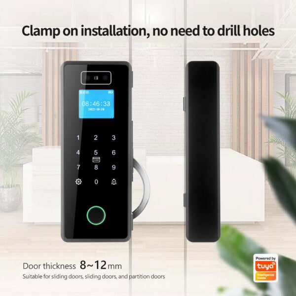 Cerradura Facial 3D WIFI Tuya Smart para puerta de vidrio