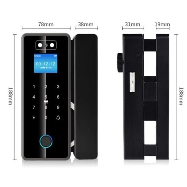Cerradura Facial 3D WIFI Tuya Smart para puerta de vidrio