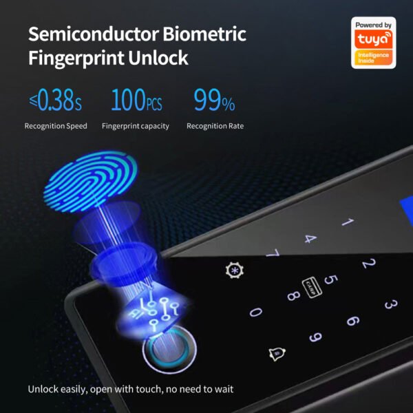 Cerradura Facial 3D WIFI Tuya Smart para puerta de vidrio