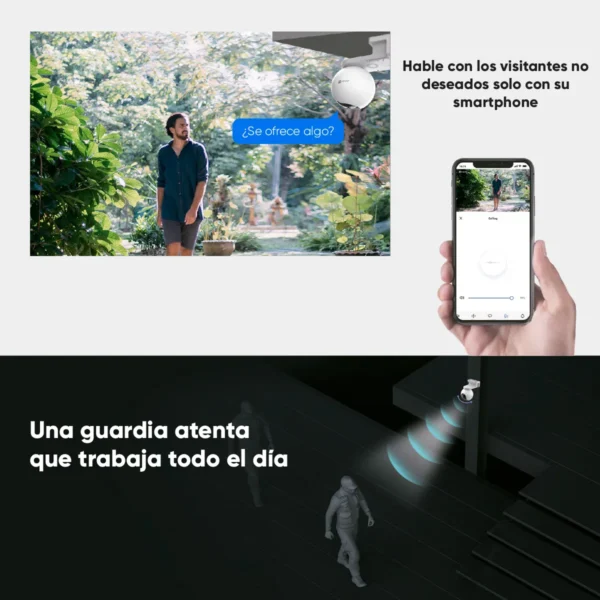 CAMARA EZVIZ EB8 4G 2K CON PANEL SOLAR BIDIRECCIONAL PANORAMICA BATERIA 10400MAH SIRENA HASTA 512GB