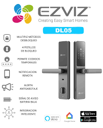 Cerradura Inteligente EZVIZ Dl05 Con Huella Dactilar, Usuarios, Códigos, Alertas Móviles, Timbre