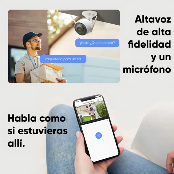 Cámara Ezviz H3-2k Tipo Bala 3mp Detección Humana Colores En Oscuridad Protección Ip67 Exteriores