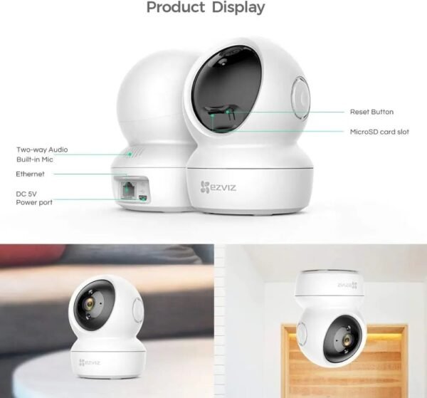 CAMARA EZVIZ H6C 2K WIFI CON ROTACION PTZ INTELIGENTE PARA INTERIOR