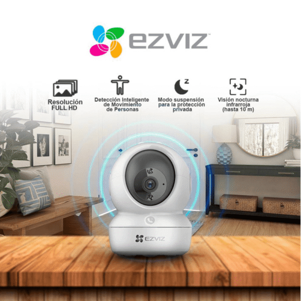CAMARA EZVIZ H6C 2K WIFI CON ROTACION PTZ INTELIGENTE PARA INTERIOR