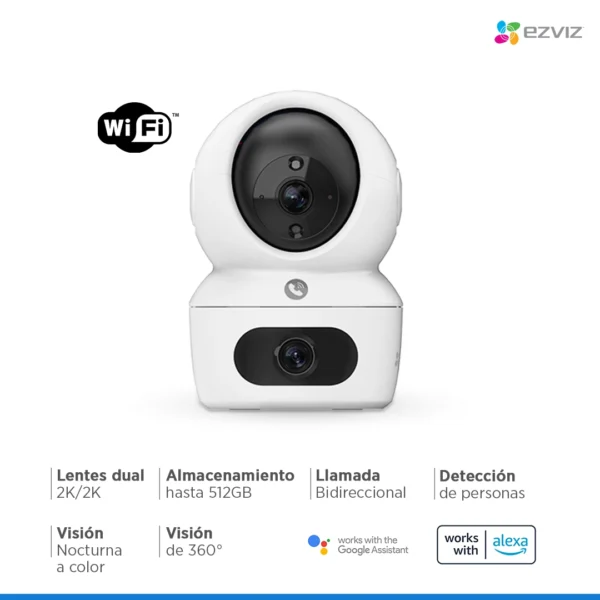 Cámara Ezviz H7C-2k Doble lente con Detección Humana para Interior