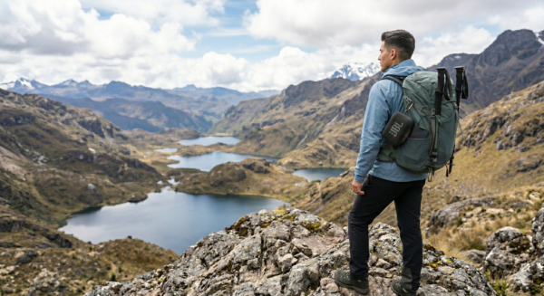 lifestyle parlante JBL Go 5 color negro disponible en Smartic., uso en excursiones