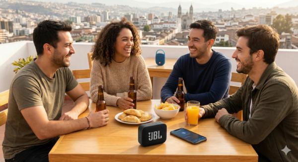 lifestyle parlante JBL Go 5 color negro disponible en Smartic, fiesta