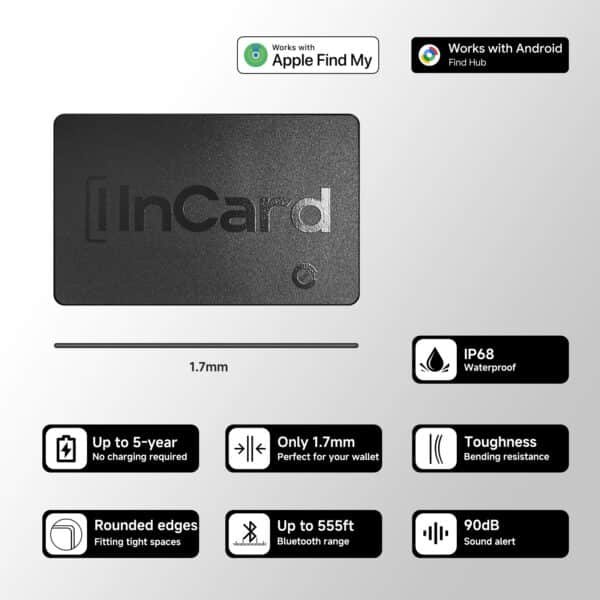 INCARD FINDER SMARTICECU 7 Tarjeta Rastreadora InCard Finder Ultra Delgado para Android e iOS