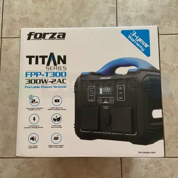 Estación de Energía Portátil Forza Titan T300 (296Wh / 300W) – Generador Solar y Respaldo Eléctrico Silencioso