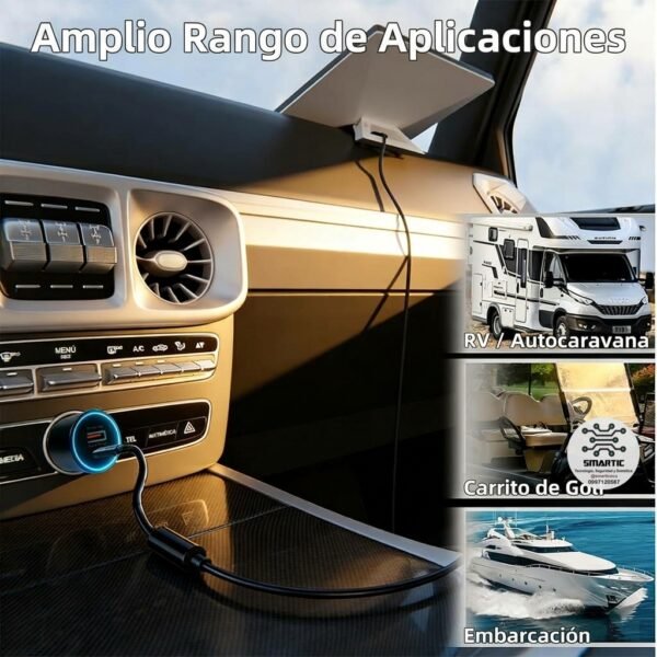 Cargador Vehicular 100W para Starlink Mini | USB-C y USB-A QC 3.0