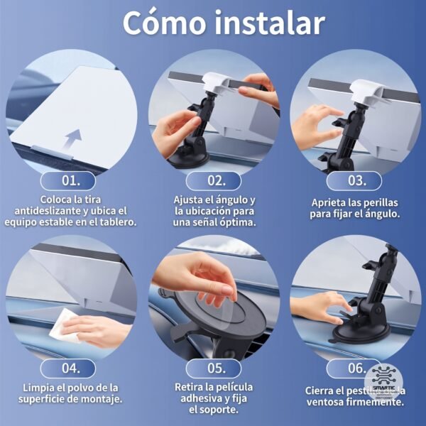 Soporte de Ventosa para Tablero y Parabrisas Starlink Mini Ajustable 360°