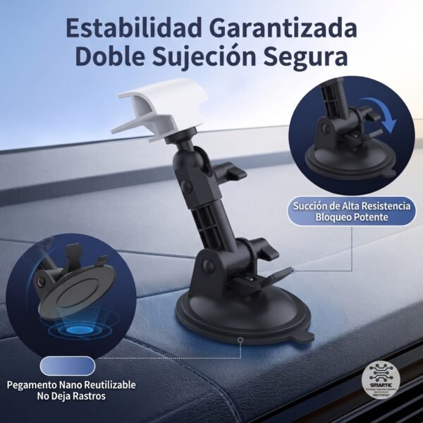 Soporte de Ventosa para Tablero y Parabrisas Starlink Mini Ajustable 360°