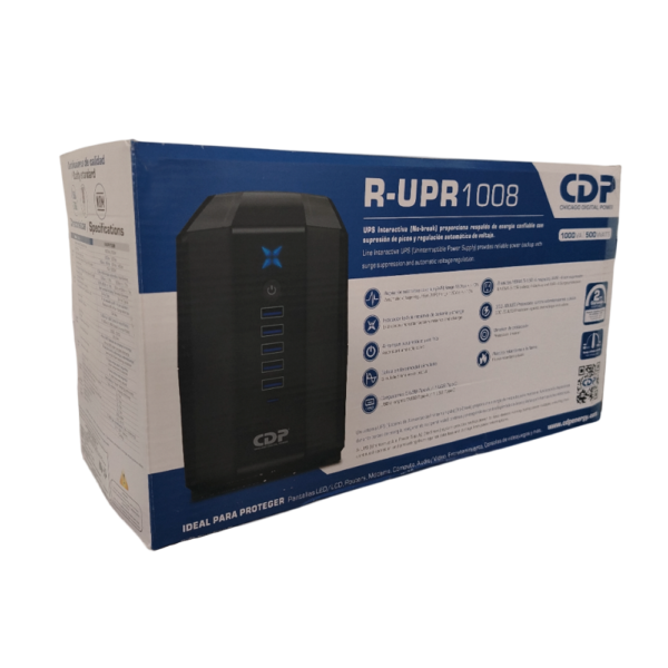 UPS CDP R-UPR1008 1000VA / 500W | 8 Tomas + 6 Puertos USB (A y C)