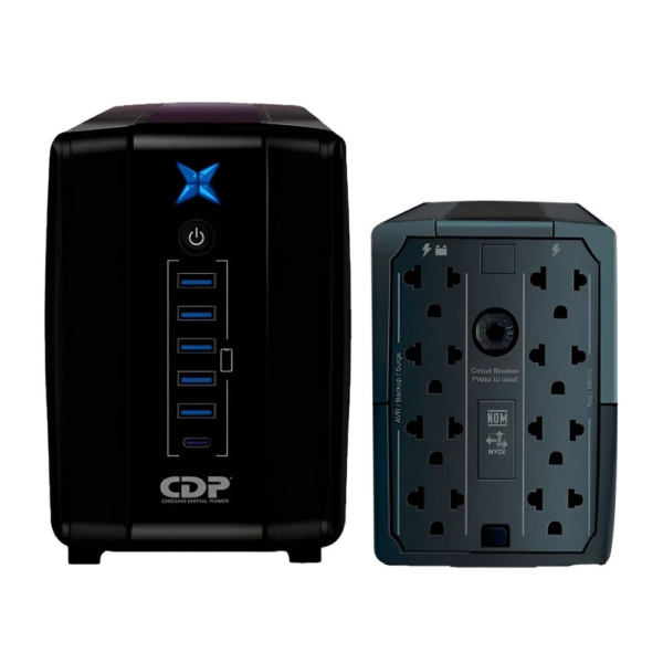 UPS CDP R-UPR1008 1000VA / 500W | 8 Tomas + 6 Puertos USB (A y C)