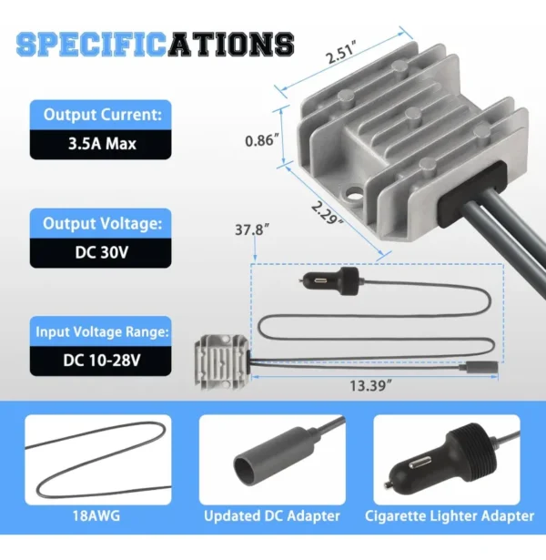 Cable Auto Elevador 12V a 30V para Starlink Mini | Máxima Estabilidad